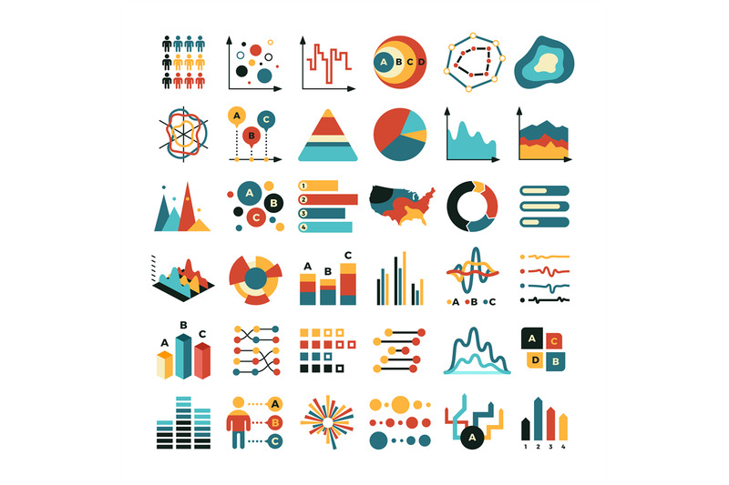 business-data-graph-and-charts-marketing-statistics-vector-flat-icons