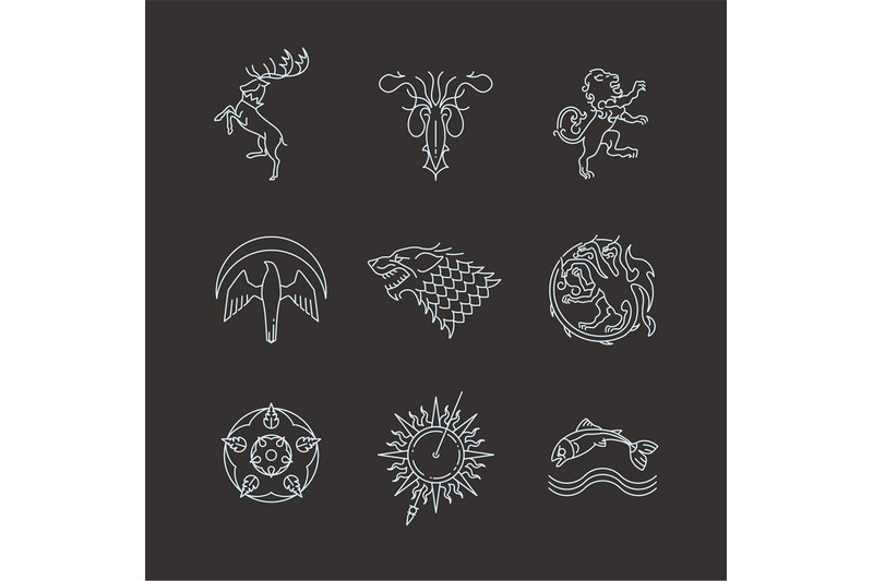 line-heraldic-animals-gaming-thrones-symbols