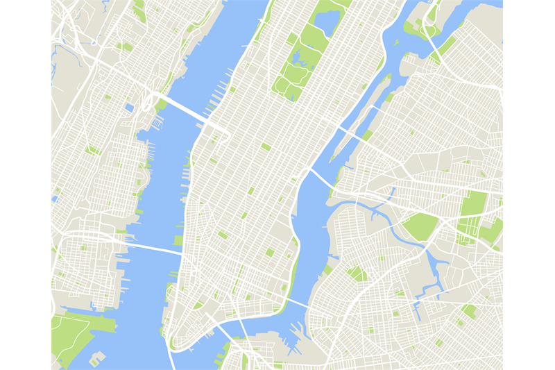 new-york-and-manhattan-urban-city-vector-map