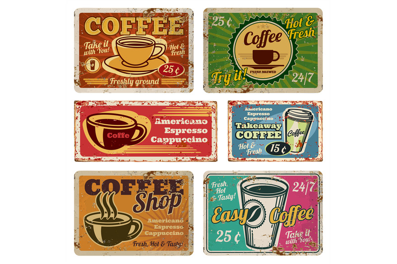 vintage-coffee-shop-and-cafe-metal-vector-signs-in-old-1940s-style