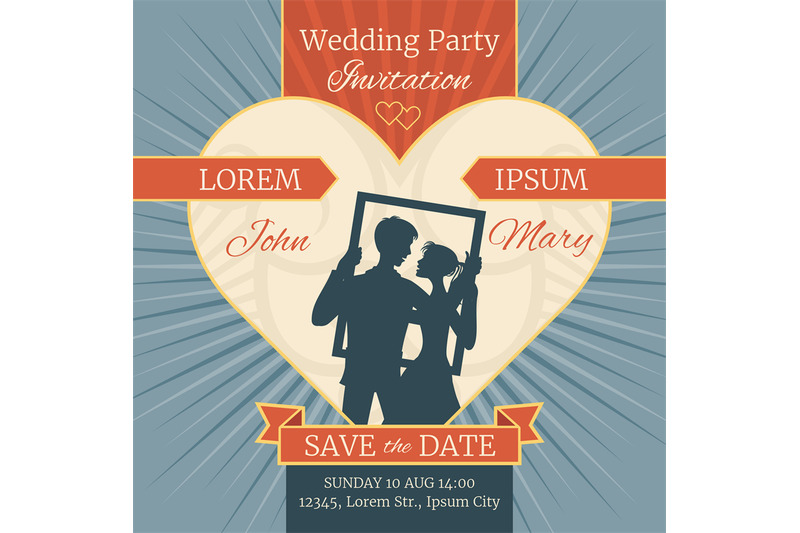 wedding-love-invitation-card-with-happy-couple-in-frame-vector-templa