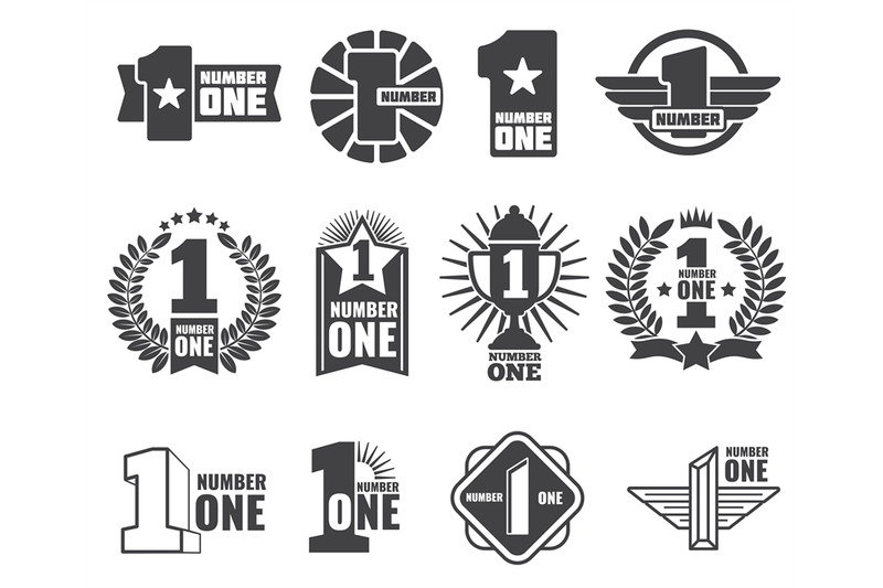 number-one-vector-logos-set