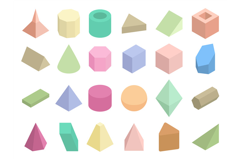 isometric-3d-geometric-color-shapes-vector-set