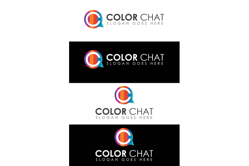 color-chat-logo-design-template