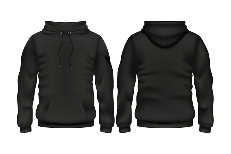 front-and-back-black-hoodie-vector-template
