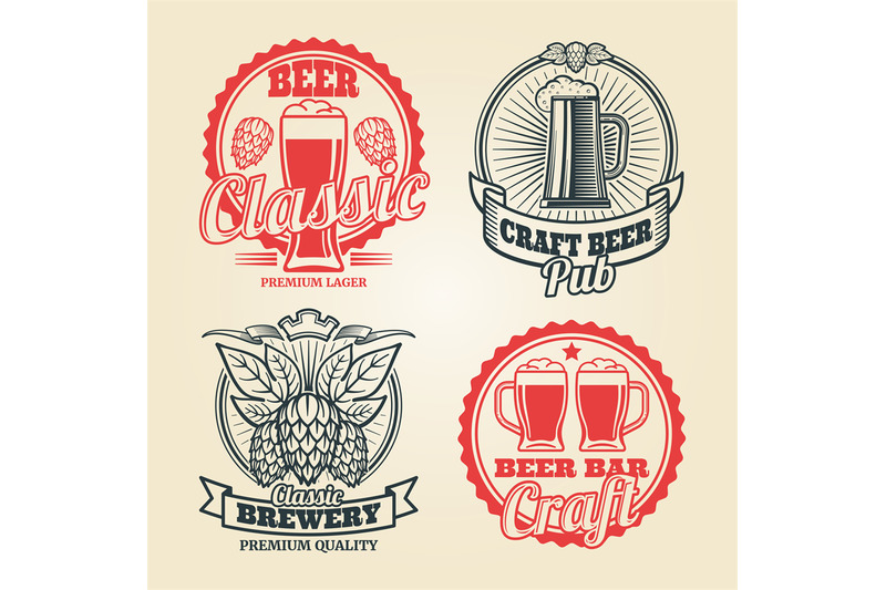 beer-and-pub-vintage-label-set