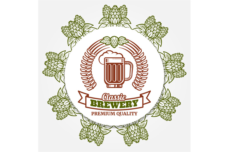round-beer-banner-with-hops-and-beer-label