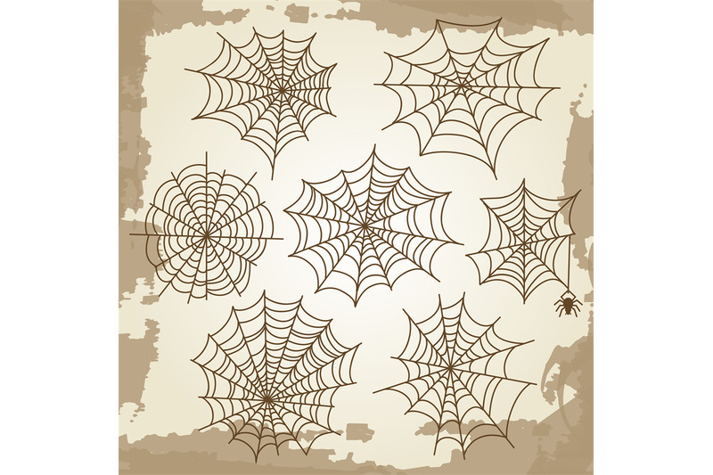 cobweb-set-on-grunge-vintage-background