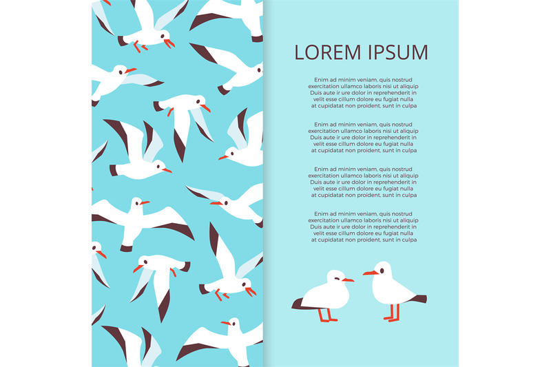 flat-seabirds-banner-template-vector