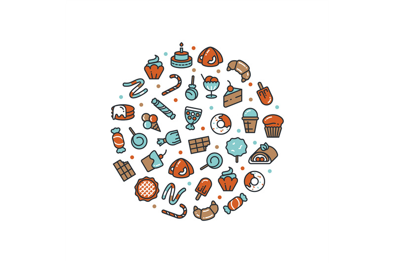 sweet-desserts-and-candies-icons-round-concept