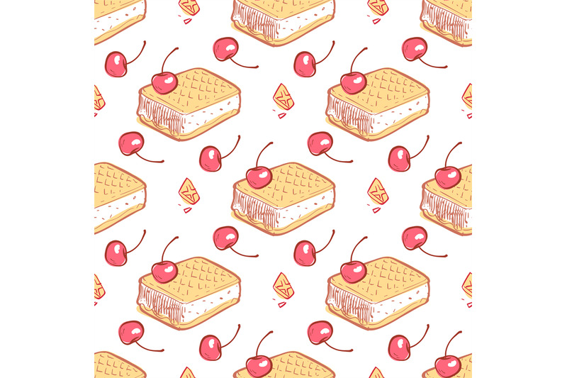 doodle-waffels-ice-cream-cherries-seamless-pattern