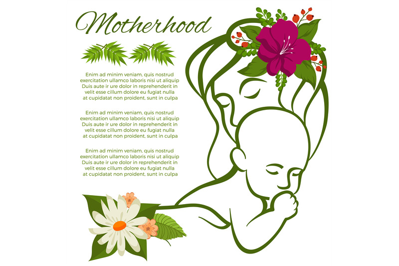 mom-and-baby-line-silhouette-and-flowers-motherhood-poster-design
