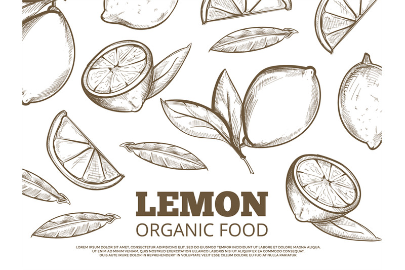 organic-food-poster-with-hand-drawn-lemons
