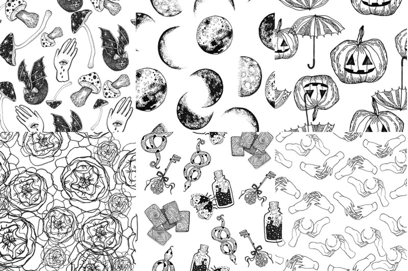 magic-patterns-set-moon-and-flowers