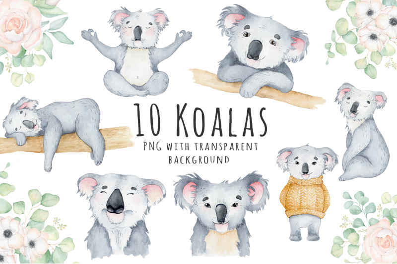 lovely-koalas-and-eucalyptus-watercolor-set