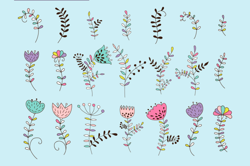 floral-vector-elements-set-pattern