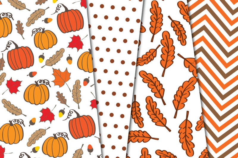 happy-fall-digital-papers-autumn-background-patterns-hand-draw-seamless-patterns-printable