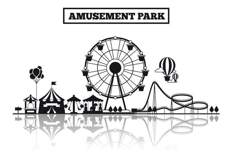 amusement-park-silhouette-banner-design