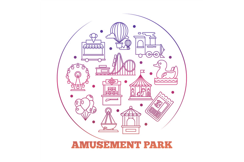 line-icons-amusement-park-round-logo-design