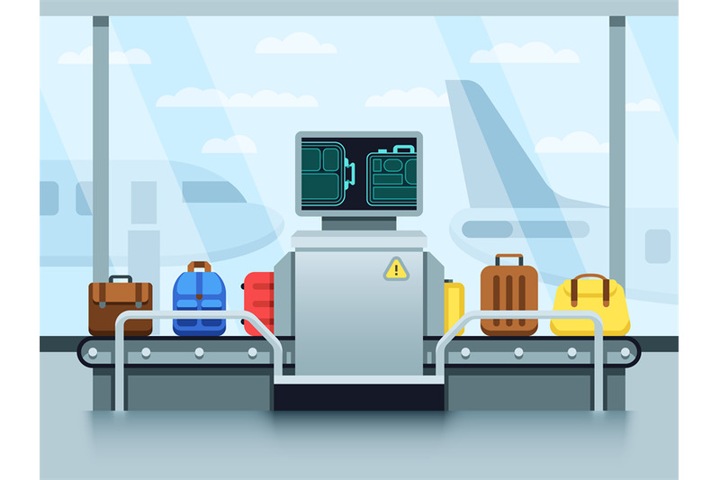 airport-conveyor-belt-with-passenger-luggage-and-police-scanner-termi