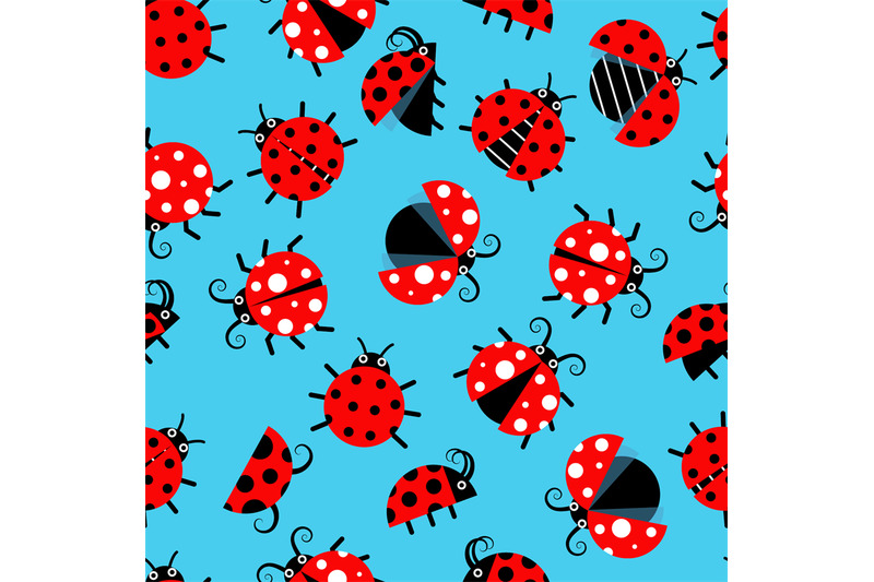 seamless-pattern-with-ladybugs-flat-on-background-vector-texture