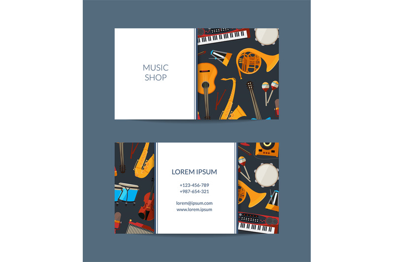 vector-cartoon-musical-instruments-business-card