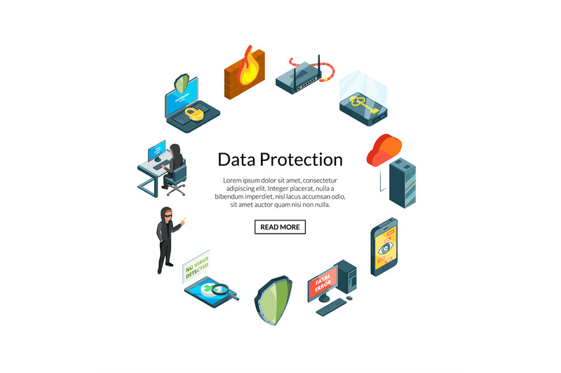 vector-isometric-data-and-computer-safety-icons
