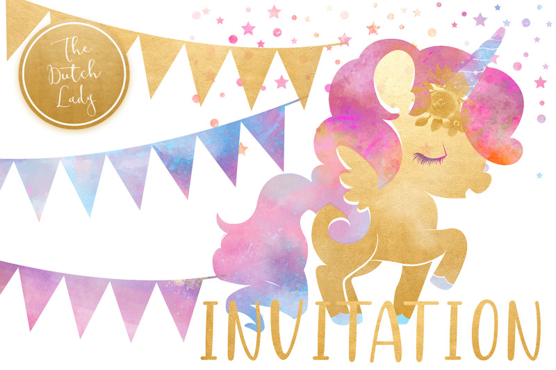 unicorn-birthday-party-clipart-set