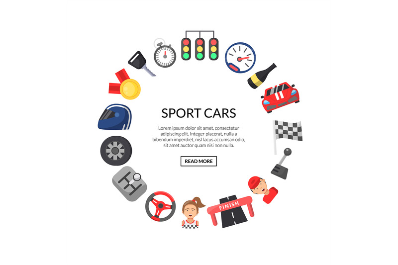 vector-flat-car-racing-icons-in-circle-shape-with-place-for-text-illus