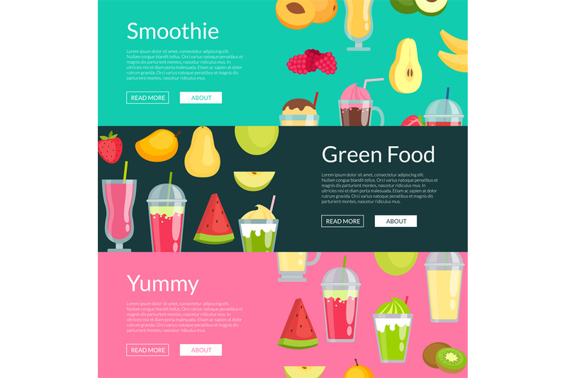 vector-flat-smoothie-elements-web-banner-templates-illustration