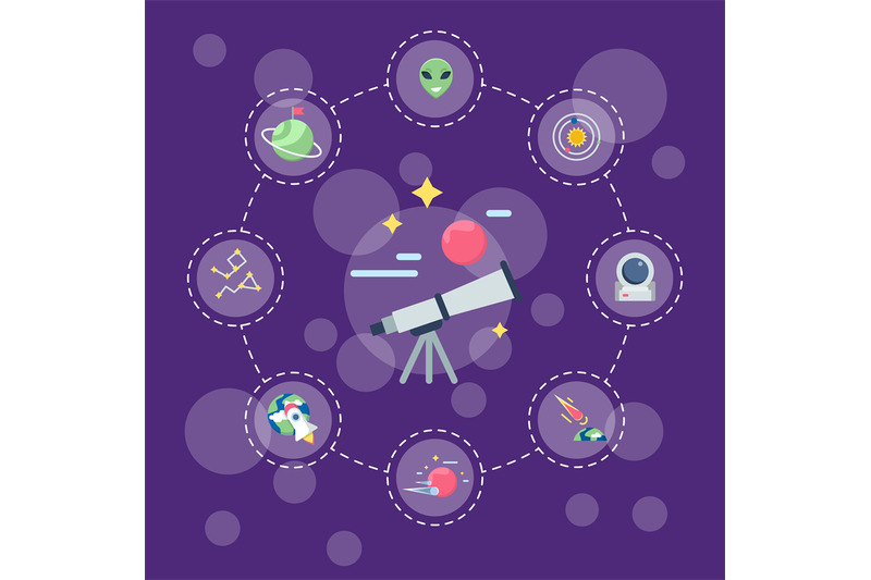 vector-flat-space-icons-infographic-concept-illustration