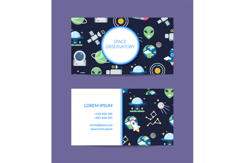 vector-flat-space-business-card-for-observatory-illustration