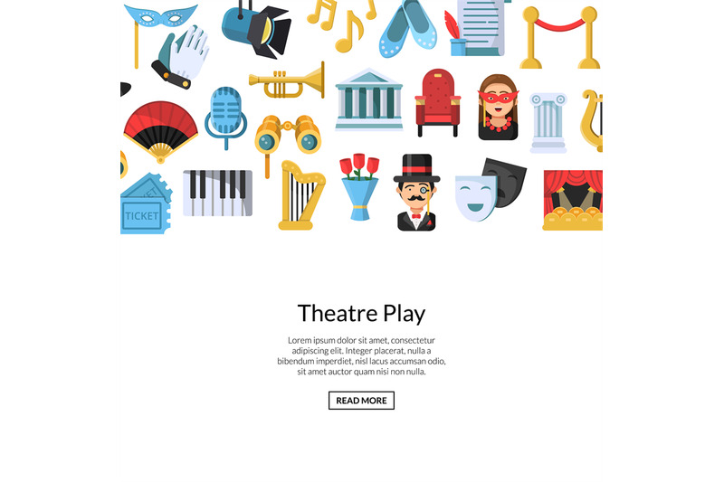 vector-flat-theatre-icons-background-with-place-for-text-illustration