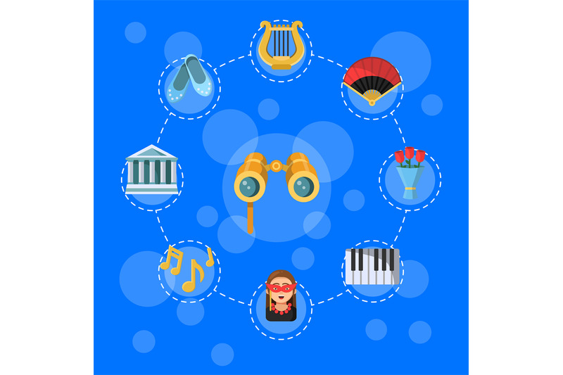 vector-flat-theatre-icons-infographic-concept-illustration