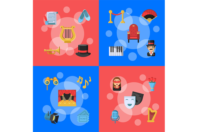 vector-flat-theatre-icons-infographic-concept-illustration