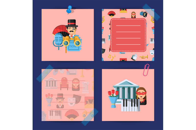 vector-flat-theatre-icons-notes-set-illustration