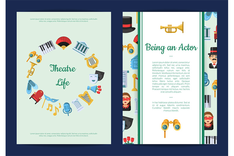 vector-flat-theatre-icons-card-or-flyer-illustration