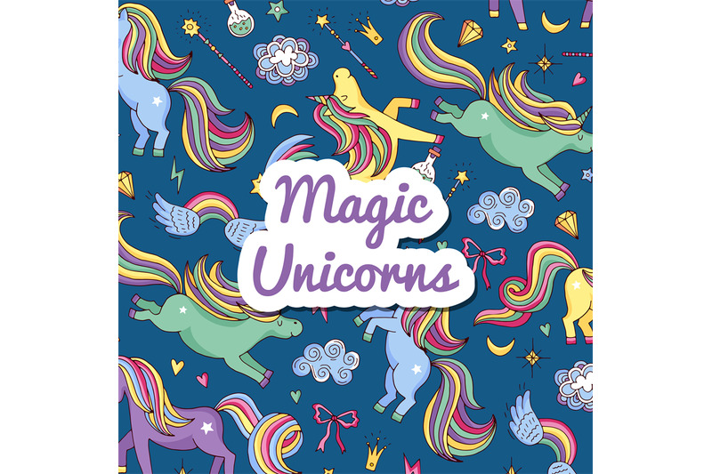 vector-hand-drawn-magic-unicorns-and-stars-background-with-place-for-t