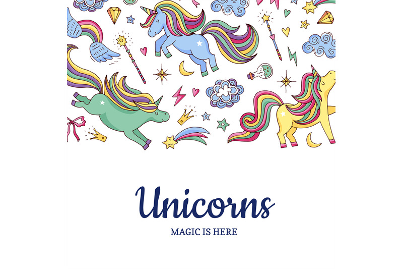vector-cute-hand-drawn-magic-unicorns-and-stars-background-with-place