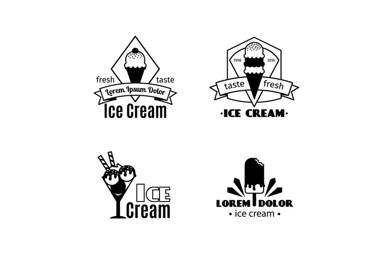 vintage-ice-cream-black-logo-templates