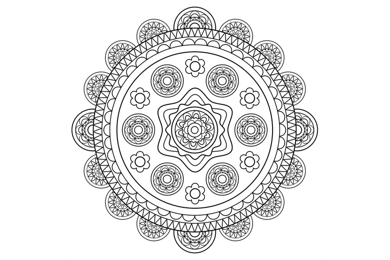 round-floral-rosette-in-black-and-white