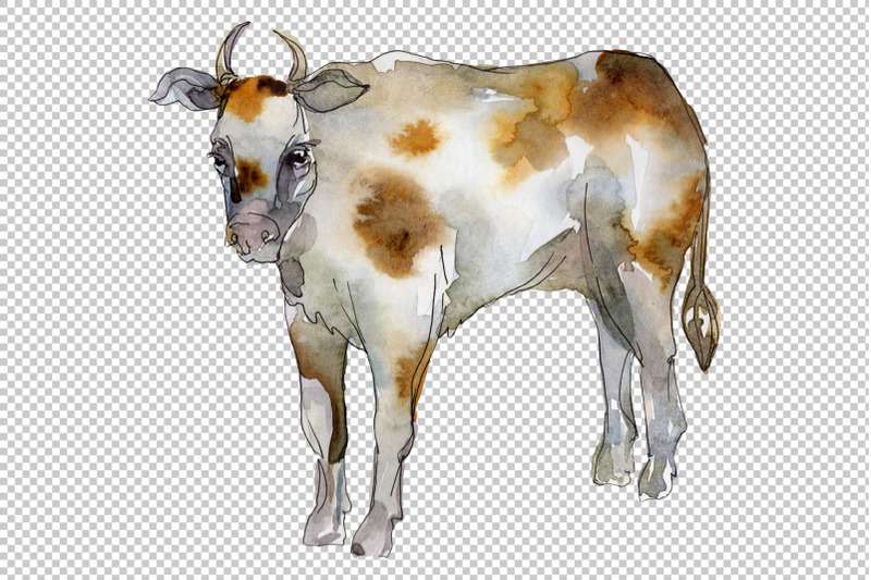 agriculture-cow-watercolor-png