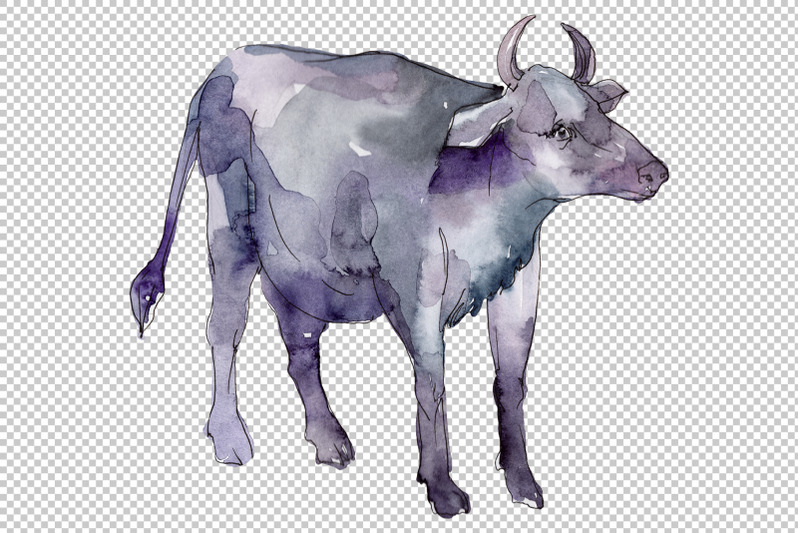 agriculture-cow-watercolor-png