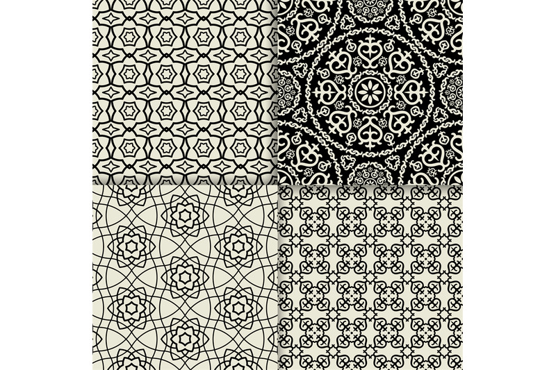 black-and-white-geometric-ornate-patterns