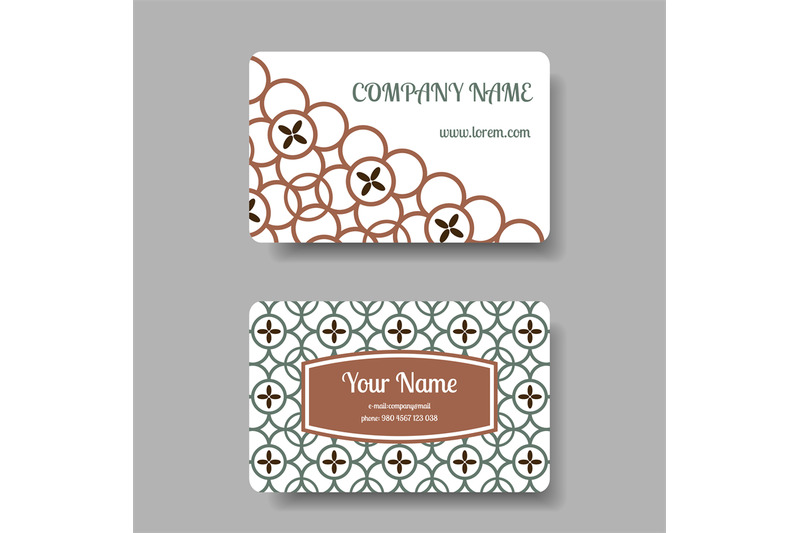 business-card-set-with-floral-chinese-ornament