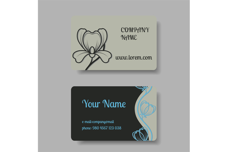 business-card-collection-with-floral-ornament