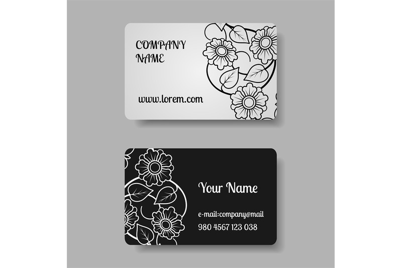 business-card-collection-with-flowers