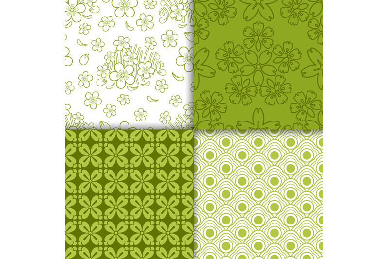 green-decorative-floral-wallpaper-pattern-set