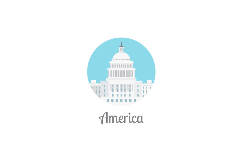 america-landmark-isolated-round-icon