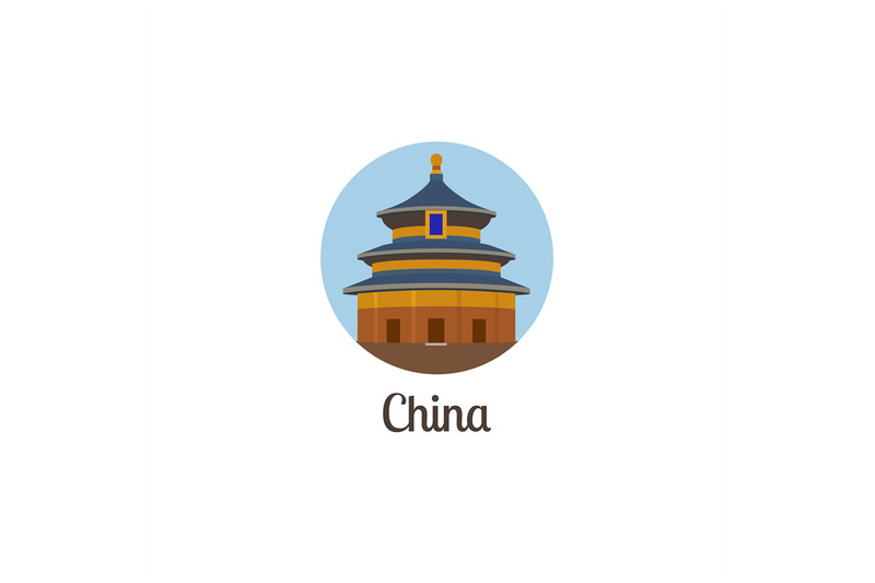 china-landmark-isolated-round-icon